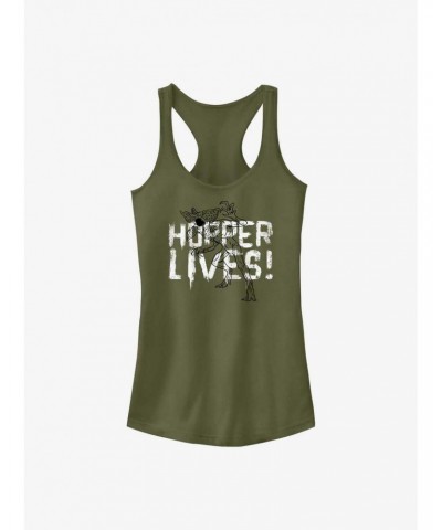 Stranger Things Hopper Lives Girls Tank $7.97 Tanks