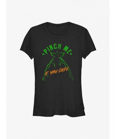 Stranger Things Pinch Me If You Dare Girls T-Shirt $9.21 T-Shirts