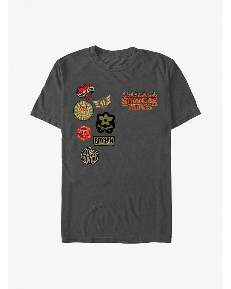 Stranger Things Patches T-Shirt $9.80 T-Shirts