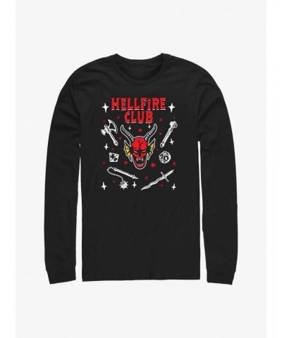 Stranger Things Hellfire Club Long Sleeve T-Shirt $12.83 T-Shirts