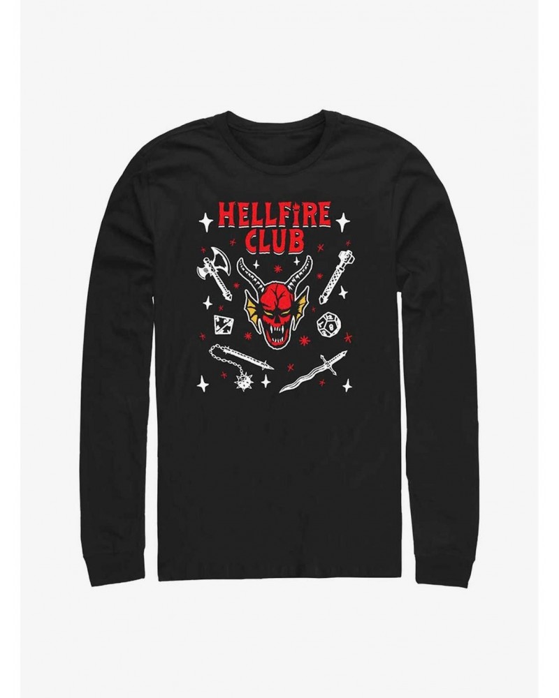 Stranger Things Hellfire Club Long Sleeve T-Shirt $12.83 T-Shirts