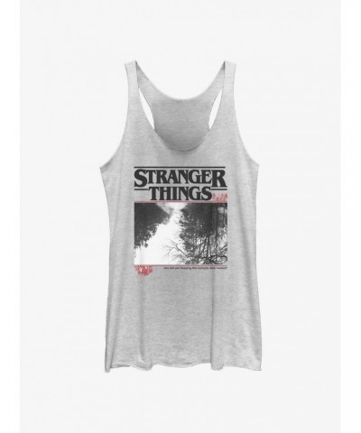 Stranger Things Forest Photo Logo Girls Tank $9.32 Tanks