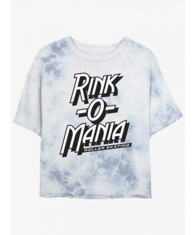 Stranger Things Rink-O-Mania Logo Mineral Wash Crop Girls T-Shirt $12.14 T-Shirts