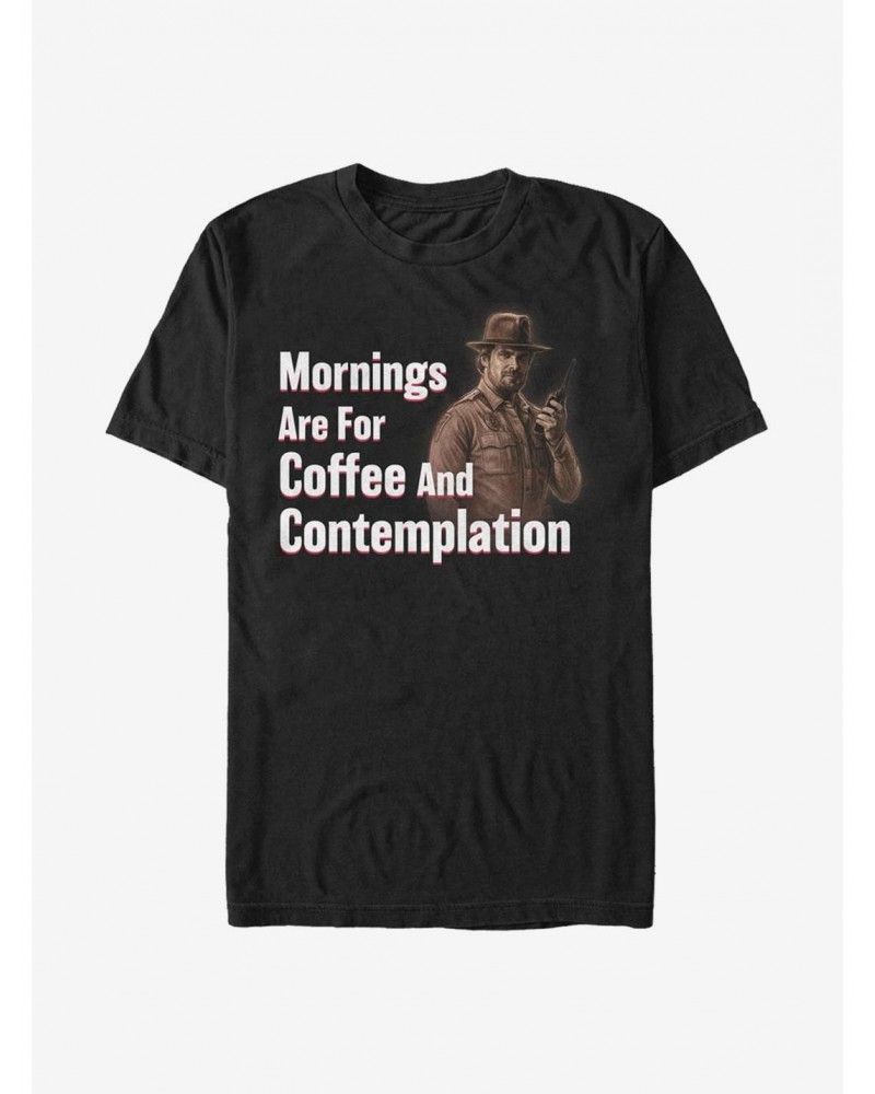 Extra Soft Stranger Things Hopper Coffee And Contemplation T-Shirt $14.45 T-Shirts