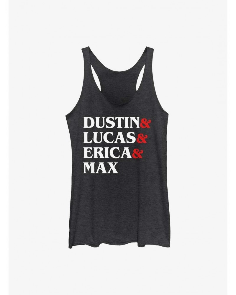 Stranger Things Dustin & Lucas & Erica & Max Girls Tank $9.07 Tanks