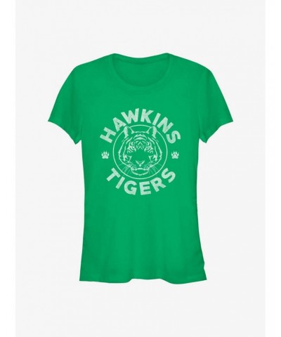 Stranger Things Hawkins Tigers Girls T-Shirt $10.46 T-Shirts