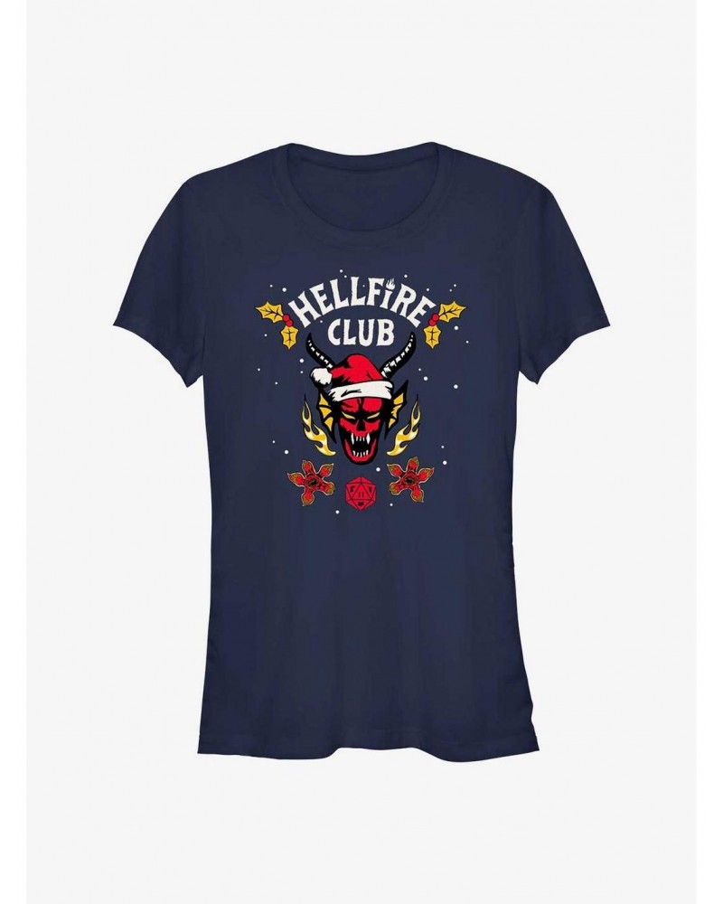 Stranger Things A Hellfire Holiday Girls T-Shirt $11.45 T-Shirts