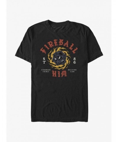 Stranger Things Hellfire Club Fireball Dice Badge T-Shirt $10.04 T-Shirts