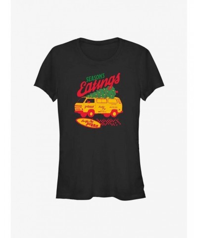 Stranger Things Season's Eatings Surfer Boy Pizza Girls T-Shirt $7.72 T-Shirts