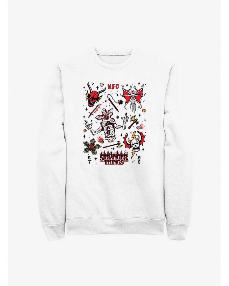 Stranger Things Hellfire Doodles Sweatshirt $13.28 Sweatshirts