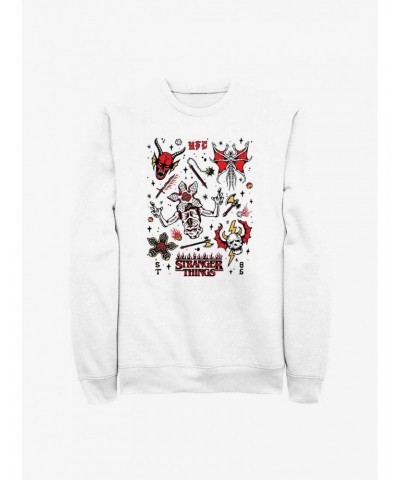 Stranger Things Hellfire Doodles Sweatshirt $13.28 Sweatshirts