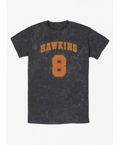 Stranger Things Hawkins Eight Mineral Wash T-Shirt $12.17 T-Shirts