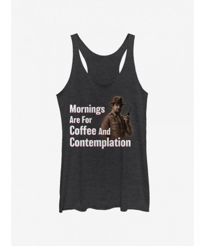 Stranger Things Coffee and Contemplation Chief Hopper Girls Tank $12.95 Tanks