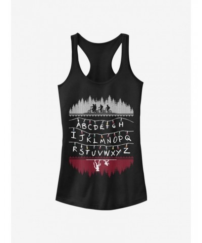 Stranger Things Alphabet Lights Girls Tank Top $7.97 Tops