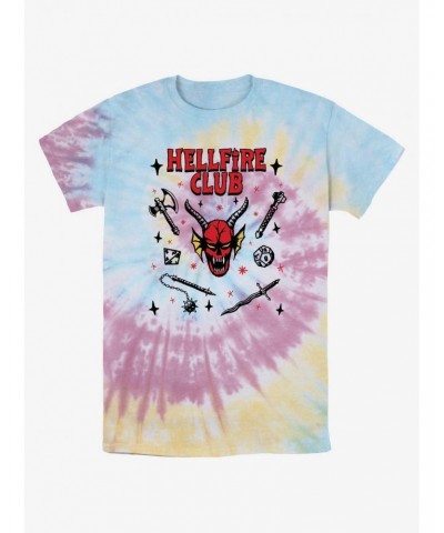 Stranger Things Hellfire Club Tie-Dye T-Shirt $10.62 T-Shirts