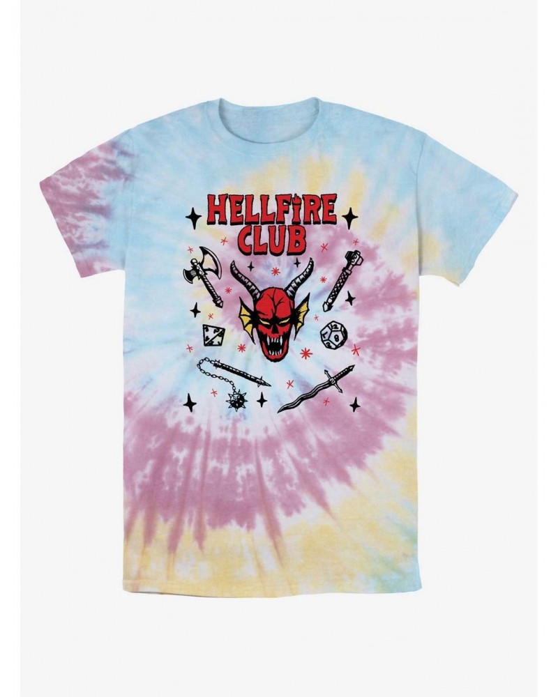 Stranger Things Hellfire Club Tie-Dye T-Shirt $10.62 T-Shirts