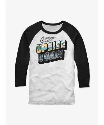 Stranger Things Upside Down Postcard Raglan T-Shirt $9.25 T-Shirts