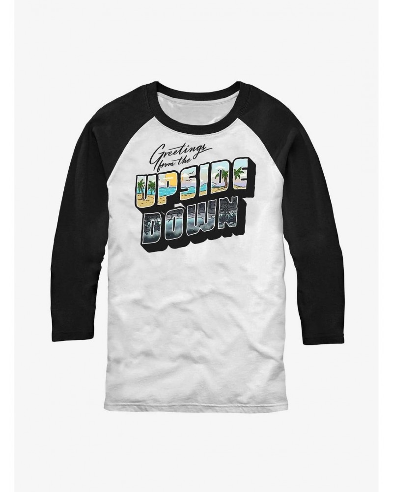 Stranger Things Upside Down Postcard Raglan T-Shirt $9.25 T-Shirts