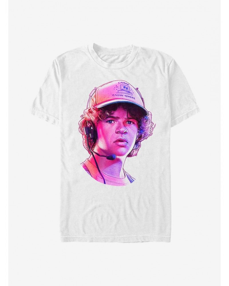 Stranger Things Dusty Neon Face T-Shirt $11.47 T-Shirts