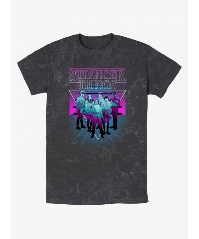 Stranger Things Retro Group Mineral Wash T-Shirt $8.81 T-Shirts