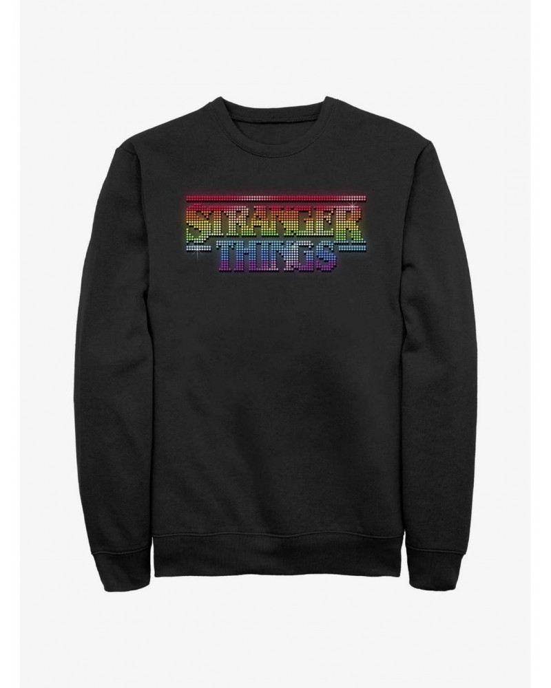 Stranger Things Rainbow Logo Sweatshirt $16.61 Sweatshirts