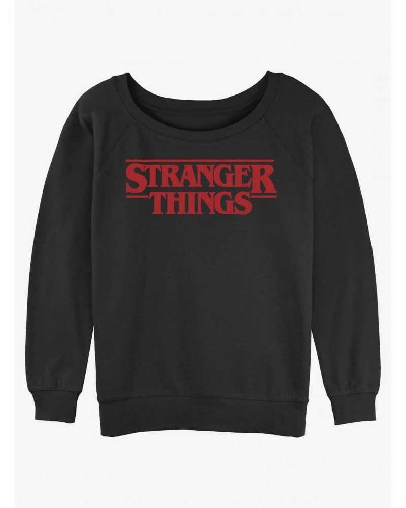 Stranger Things Logo Girls Slouchy Sweatshirt $11.07 Sweatshirts