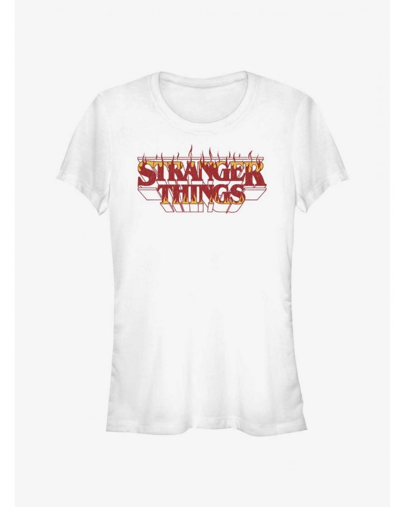 Stranger Things Fire Logo Girls T-Shirt $12.20 T-Shirts