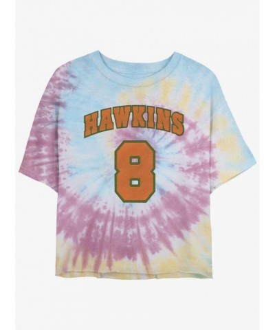 Stranger Things Hawkins Eight Tie-Dye Crop Girls T-Shirt $8.88 T-Shirts