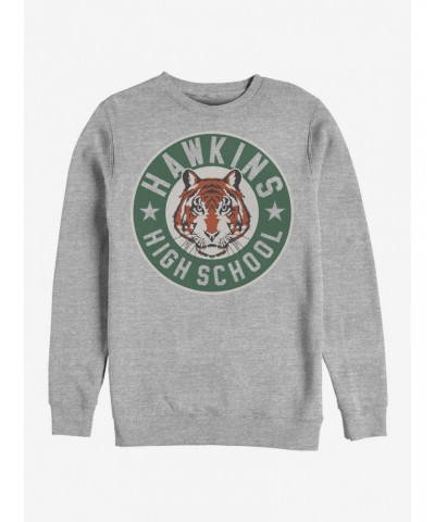 Stranger Things Hawkins High Tiger Emblem Crew Sweatshirt $18.45 Sweatshirts