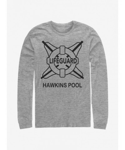 Stranger Things Hawkins Pool Lifeguard Long-Sleeve T-Shirt $15.79 T-Shirts