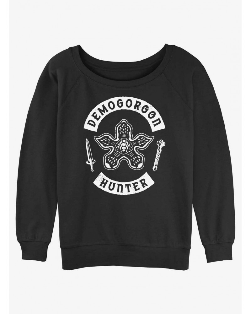 Stranger Things Demogorgon Hunter Girls Slouchy Sweatshirt $11.44 Sweatshirts