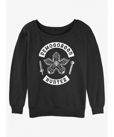 Stranger Things Demogorgon Hunter Girls Slouchy Sweatshirt $11.44 Sweatshirts