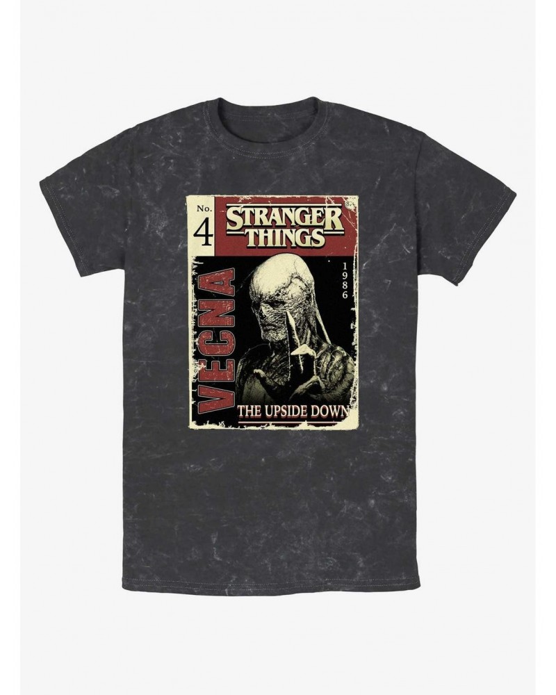 Stranger Things Vecna Pulp Comic Mineral Wash T-Shirt $9.07 T-Shirts