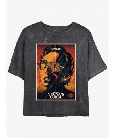 Stranger Things x Butcher Billy Vecna's Curse Mineral Wash Crop Girls T-Shirt $13.29 T-Shirts