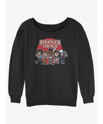 Stranger Things Toon Gang Girls Slouchy Sweatshirt $16.24 Sweatshirts