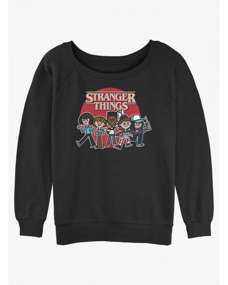 Stranger Things Toon Gang Girls Slouchy Sweatshirt $16.24 Sweatshirts