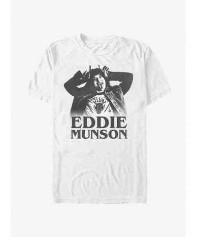 Stranger Things Munson Horns Extra Soft T-Shirt $9.27 T-Shirts