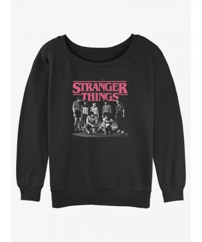 Stranger Things Hawkins Squad Girls Slouchy Sweatshirt $15.50 Sweatshirts