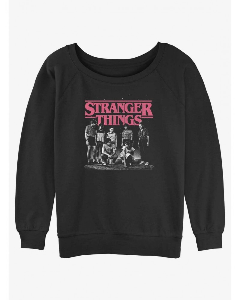 Stranger Things Hawkins Squad Girls Slouchy Sweatshirt $15.50 Sweatshirts