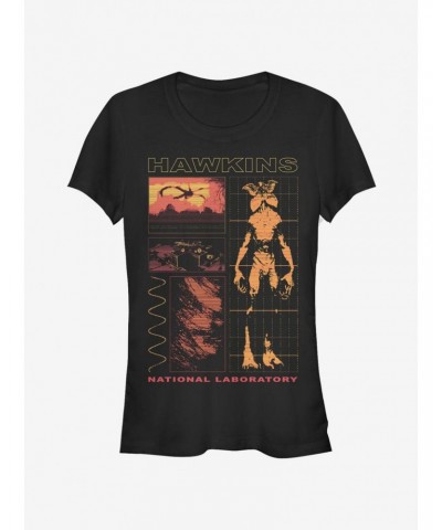 Stranger Things Hawkins Lab Demogorgon Girls T-Shirt $10.96 T-Shirts