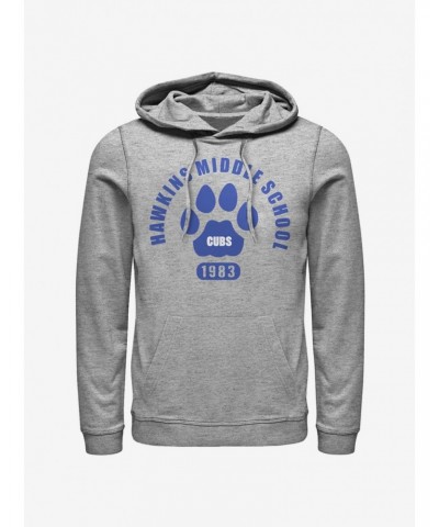 Stranger Things Hawkins Cubs Paw Emblem Hoodie $17.96 Hoodies