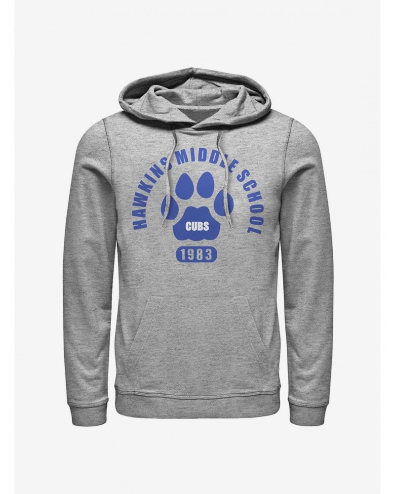 Stranger Things Hawkins Cubs Paw Emblem Hoodie $17.96 Hoodies