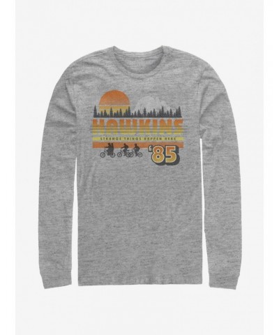 Stranger Things Hawkins Vintage Sunset Long-Sleeve T-Shirt $15.13 T-Shirts