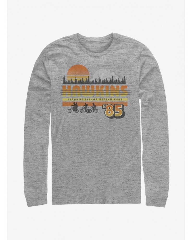 Stranger Things Hawkins Vintage Sunset Long-Sleeve T-Shirt $15.13 T-Shirts