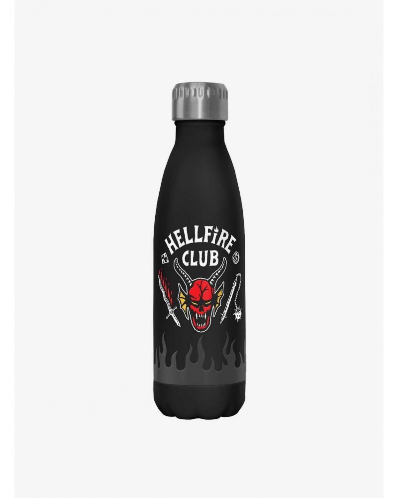 Stranger Things Hellfire Club Logo Stainless Steel Water Bottle $12.20 Water Bottles