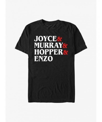 Stranger Things Joyce & Murray & Hopper & Enzo T-Shirt $10.28 T-Shirts