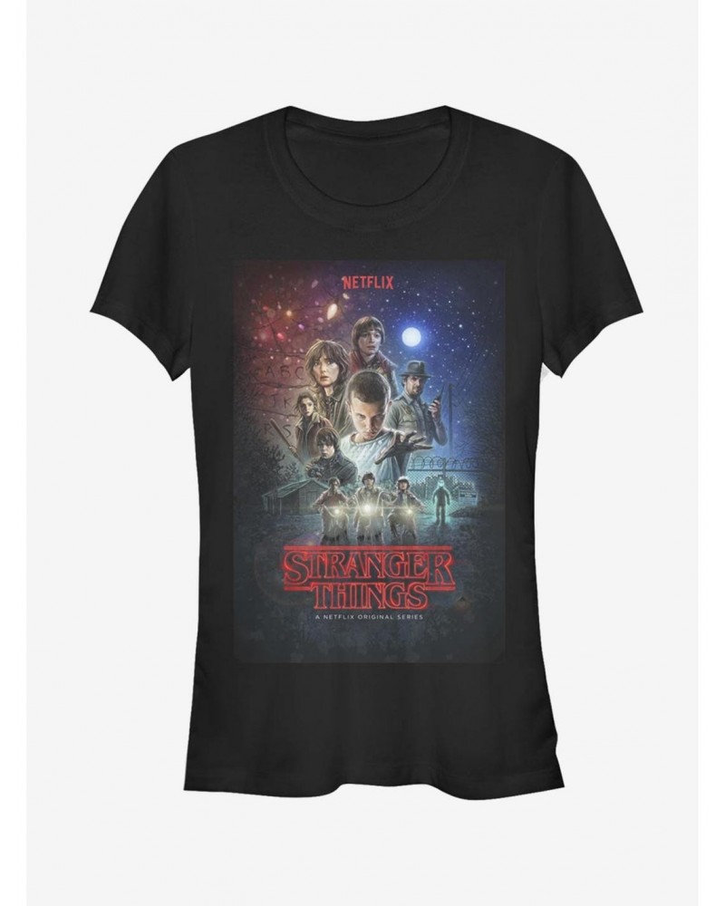 Stranger Things Classic Illustrated Poster Girls T-Shirt $8.22 T-Shirts