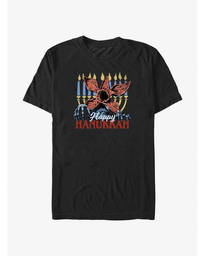 Stranger Things Demogorgon Happy Hanukkah T-Shirt $9.08 T-Shirts