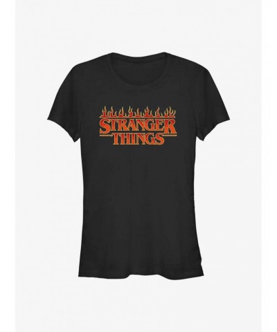 Stranger Things Fire Logo Girls T-Shirt $12.45 T-Shirts