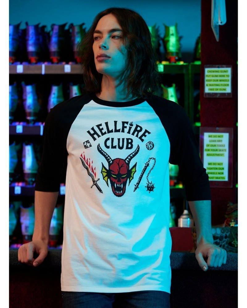 Our Universe Stranger Things Hellfire Club Raglan T-Shirt $9.95 T-Shirts